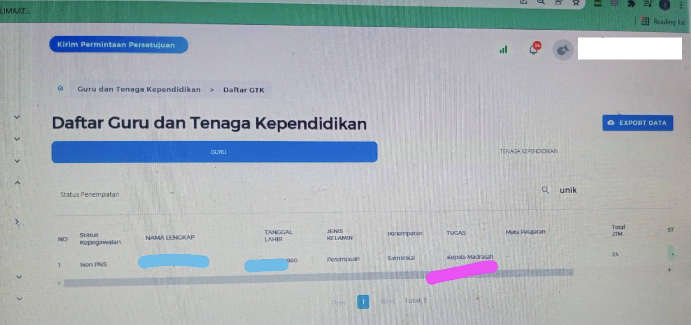 Data GTK EMIS - Kepala Sekolah Data GTK EMIS - Kepala Sekolah